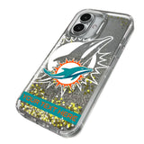 Miami Dolphins Personalized Tilt Glitter Phone Case for Apple iPhone