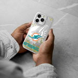 Miami Dolphins Personalized Tilt Glitter Phone Case for Apple iPhone