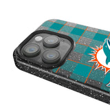 Miami Dolphins Plaid Black Bling Phone Case for Apple iPhone