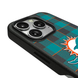 Miami Dolphins Plaid MagSafe Compatible Phone Case for Apple iPhone