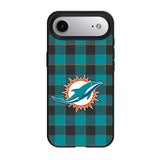 Miami Dolphins Plaid MagSafe Compatible Phone Case for Apple iPhone