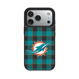 Miami Dolphins Plaid MagSafe Compatible Phone Case for Apple iPhone