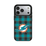 Miami Dolphins Plaid MagSafe Compatible Phone Case for Apple iPhone