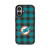 Miami Dolphins Plaid MagSafe Compatible Phone Case for Apple iPhone