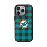 Miami Dolphins Plaid MagSafe Compatible Phone Case for Apple iPhone