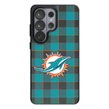 Miami Dolphins Plaid MagSafe Compatible Phone Case for Samsung Galaxy 26 Series