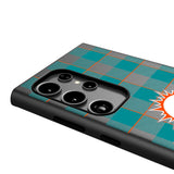 Miami Dolphins Plaid MagSafe Compatible Phone Case for Samsung Galaxy