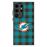 Miami Dolphins Plaid MagSafe Compatible Phone Case for Samsung Galaxy