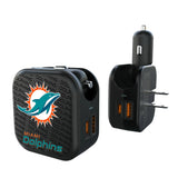 Miami Dolphins Text Backdrop 2 in 1 USB A/C Charger