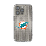 Miami Dolphins Text Backdrop Clear Phone Case for Apple iPhone