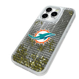 Miami Dolphins Text Backdrop Glitter Phone Case for Apple iPhone
