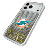 Miami Dolphins Text Backdrop Glitter Phone Case for Apple iPhone