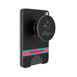 Miami Marlins Personalized Endzone Solid PopSockets MagSafe-Compatible PopWallet+