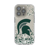 Michigan State University Spartans Confetti Clear Phone Case for Apple iPhone