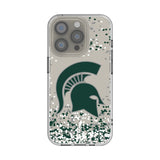 Michigan State University Spartans Confetti Clear Phone Case for Apple iPhone