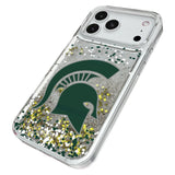 Michigan State University Spartans Confetti Glitter Phone Case for Apple iPhone