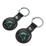 Michigan State University Spartans Insignia Black Airtag Holder 2-Pack
