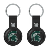Michigan State University Spartans Insignia Black Airtag Holder 2-Pack