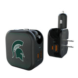 Michigan State University Spartans Linen 2 in 1 USB A/C Charger