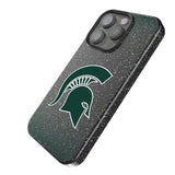 Michigan State University Spartans Linen Black Bling Phone Case for Apple iPhone