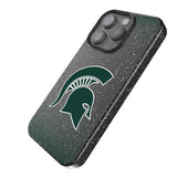 Michigan State University Spartans Linen Black Bling Phone Case for Apple iPhone