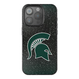 Michigan State University Spartans Linen Black Bling Phone Case for Apple iPhone