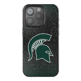 Michigan State University Spartans Linen Black Bling Phone Case for Apple iPhone