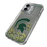 Michigan State University Spartans Linen Glitter Phone Case for Apple iPhone