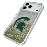 Michigan State University Spartans Linen Glitter Phone Case for Apple iPhone