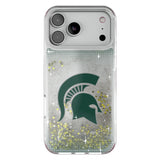 Michigan State University Spartans Linen Glitter Phone Case for Apple iPhone