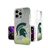 Michigan State University Spartans Linen Glitter Phone Case for Apple iPhone