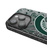 Michigan State University Spartans Paisley Black Bling Phone Case for Apple iPhone