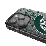 Michigan State University Spartans Paisley Black Bling Phone Case for Apple iPhone