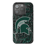 Michigan State University Spartans Paisley Black Bling Phone Case for Apple iPhone