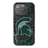 Michigan State University Spartans Paisley Black Bling Phone Case for Apple iPhone