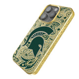 Michigan State University Spartans Paisley Bling Phone Case for Apple iPhone