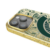 Michigan State University Spartans Paisley Bling Phone Case for Apple iPhone