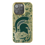 Michigan State University Spartans Paisley Bling Phone Case for Apple iPhone