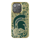 Michigan State University Spartans Paisley Bling Phone Case for Apple iPhone