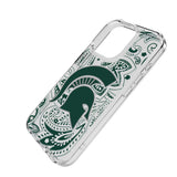 Michigan State University Spartans Paisley Clear Phone Case for Apple iPhone