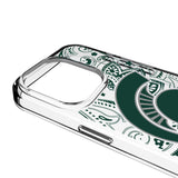 Michigan State University Spartans Paisley Clear Phone Case for Apple iPhone