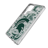 Michigan State University Spartans Paisley Clear Phone Case for Samsung Galaxy