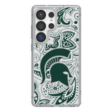 Michigan State University Spartans Paisley Clear Phone Case for Samsung Galaxy