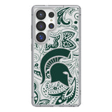 Michigan State University Spartans Paisley Clear Phone Case for Samsung Galaxy