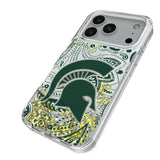 Michigan State University Spartans Paisley Glitter Phone Case for Apple iPhone