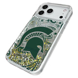 Michigan State University Spartans Paisley Glitter Phone Case for Apple iPhone
