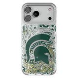 Michigan State University Spartans Paisley Glitter Phone Case for Apple iPhone