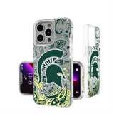 Michigan State University Spartans Paisley Glitter Phone Case for Apple iPhone