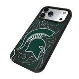 Michigan State University Spartans Paisley MagSafe Compatible Phone Case for Apple iPhone