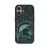 Michigan State University Spartans Paisley MagSafe Compatible Phone Case for Apple iPhone
